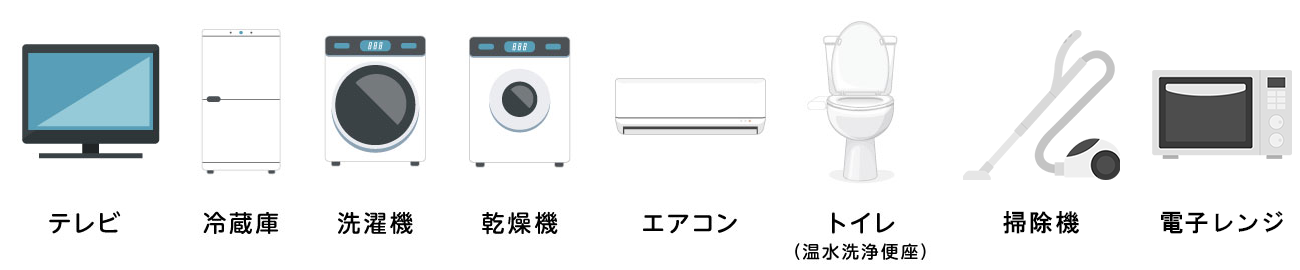 対象となる家電