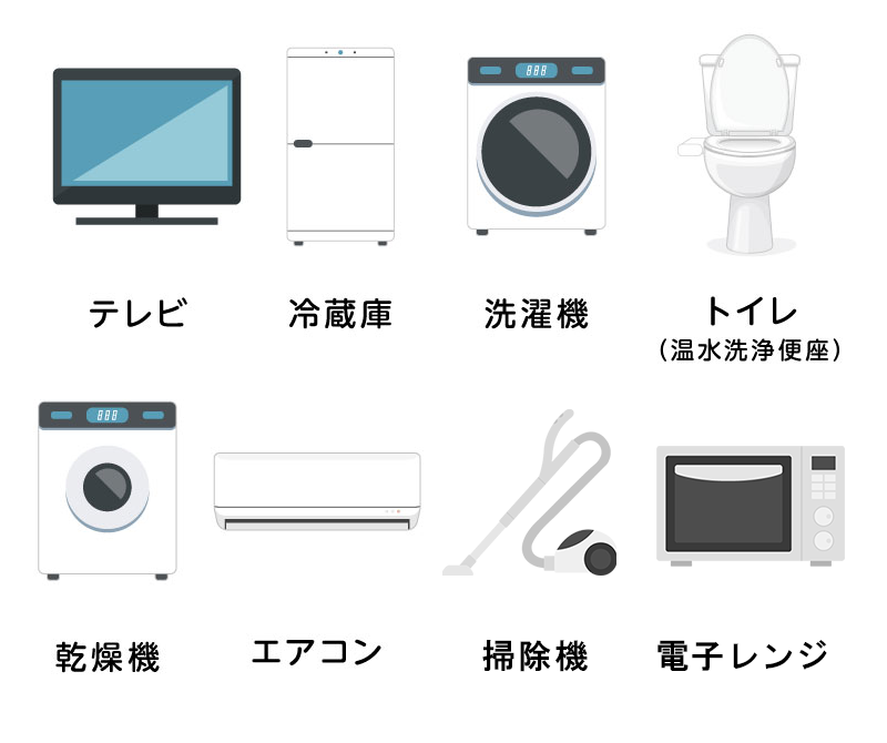 対象となる家電